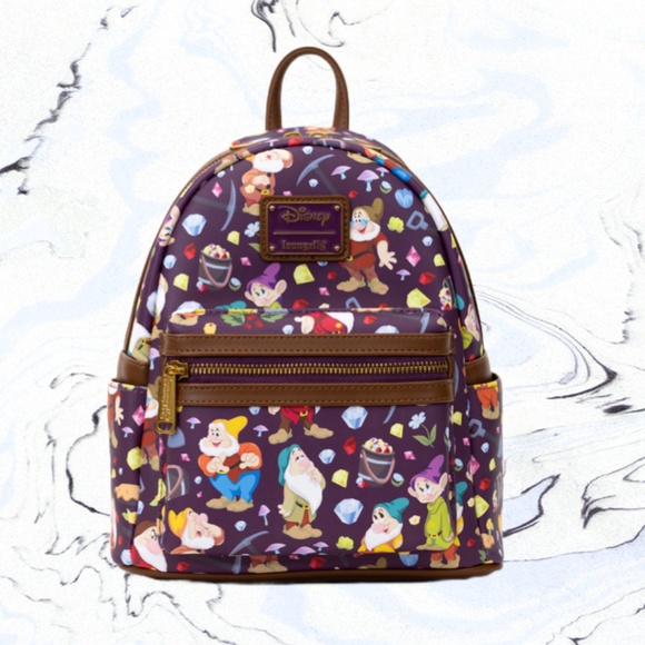 Loungefly Disney Snow White and the Seven Dwarfs AOP Backpack and Wallet